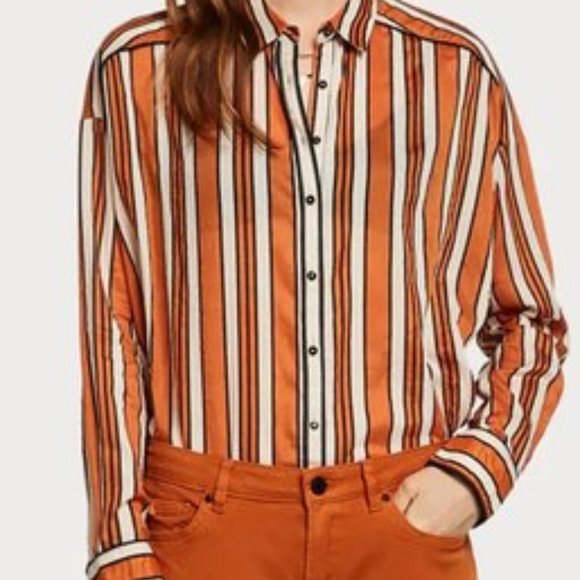 Scotch & Soda orange striped button down Kid 10 - Picture 2 of 7